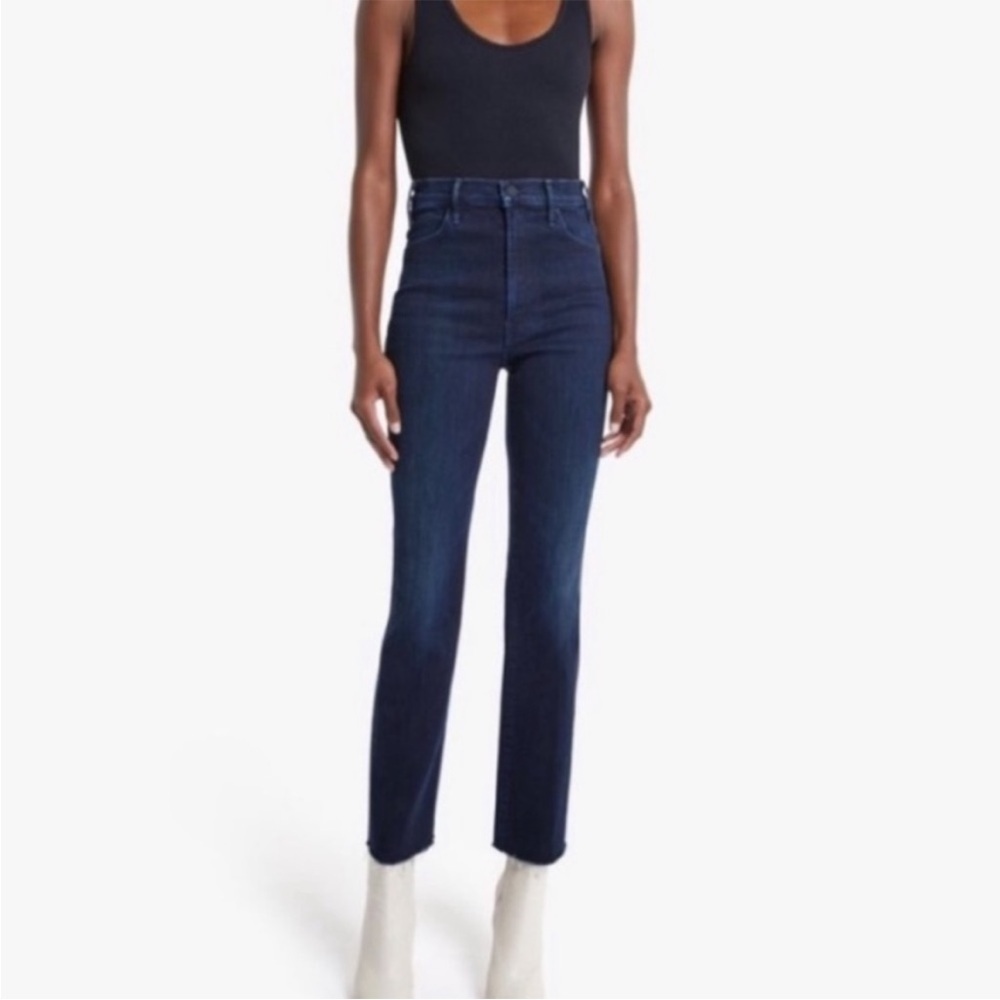 MOTHER hustler ankle fray howling at the disco ball dark wash jeans size 26